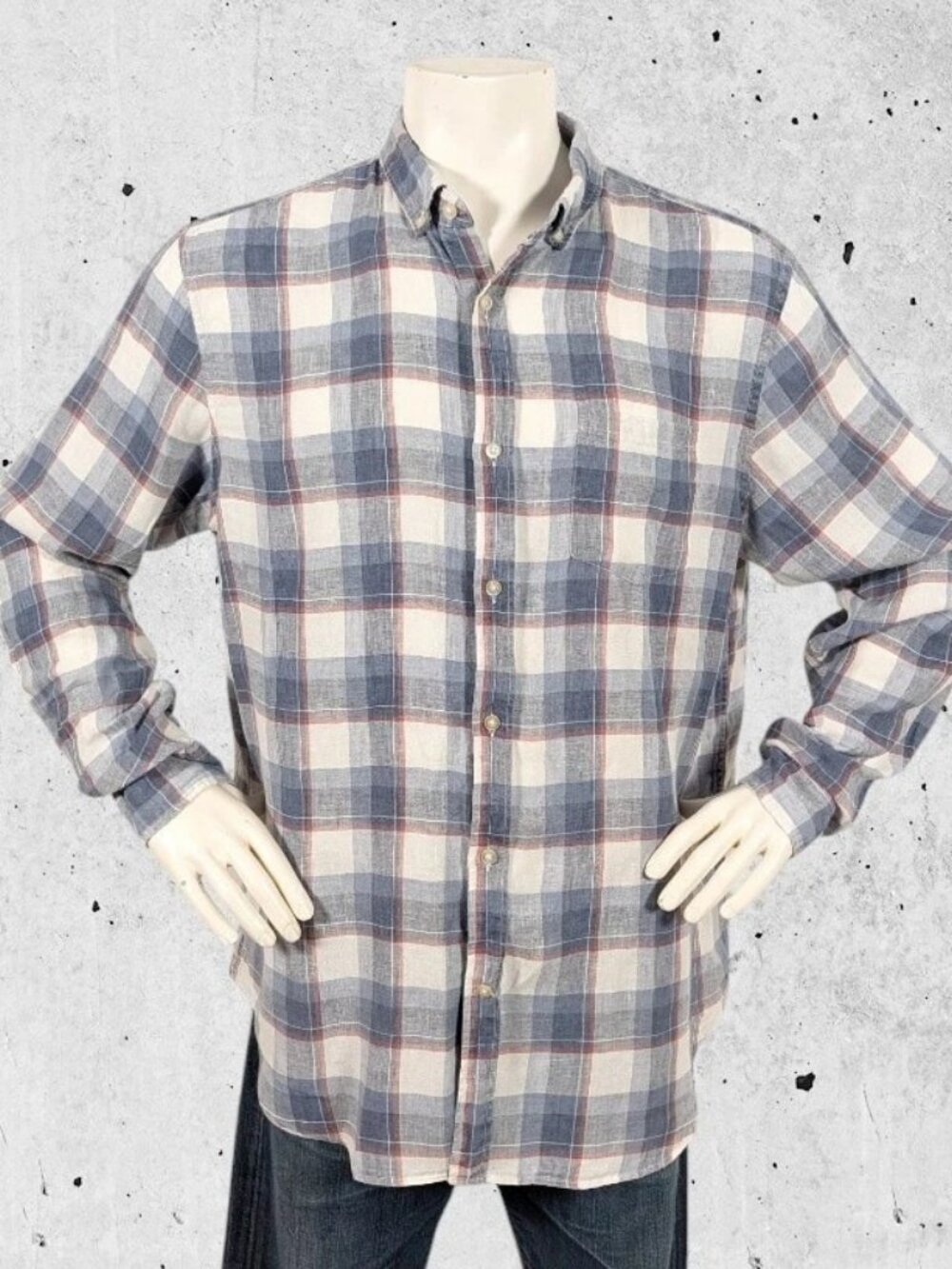 Banana Republic Camden Fit Linen Shirt Size XL Plaid